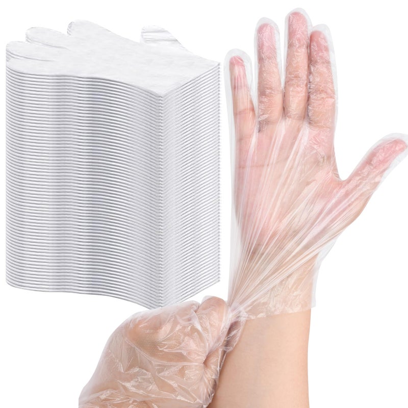 BYMORE 1200 Pcs Disposable Plastic Gloves Bulk, Clear Food Handling Service Gloves for Kitchen Food Prep Food Service Food Handling Cooking Cleaning, One Size Fits Most - Image 1